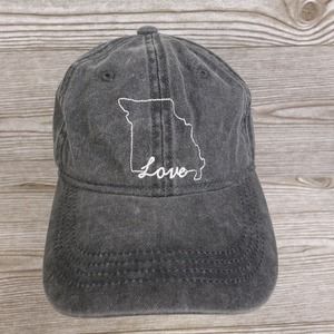 MISSOURI LOVE MAURICES ONE SIZE GRAY ADJUSTABLE CURVE BASEBALL HAT CAP